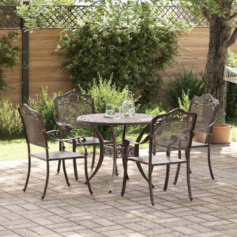 Zestaw do jadalni w ogrodzie 5 pcs kolor bronzu Aluminium