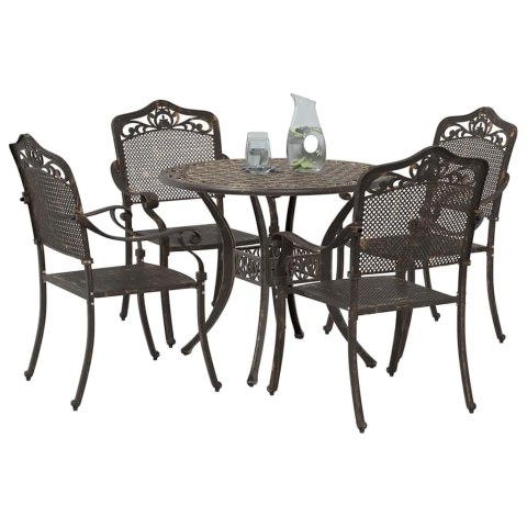 Zestaw do jadalni w ogrodzie 5 pcs kolor bronzu Aluminium
