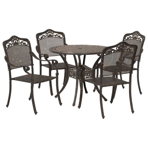 Zestaw do jadalni w ogrodzie 5 pcs kolor bronzu Aluminium