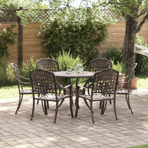 Zestaw do jadalni w ogrodzie 7 pcs kolor bronzu Aluminium