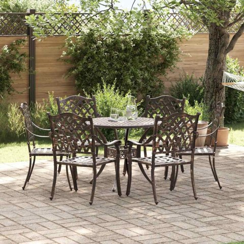 Zestaw do jadalni w ogrodzie 7 pcs kolor bronzu Aluminium