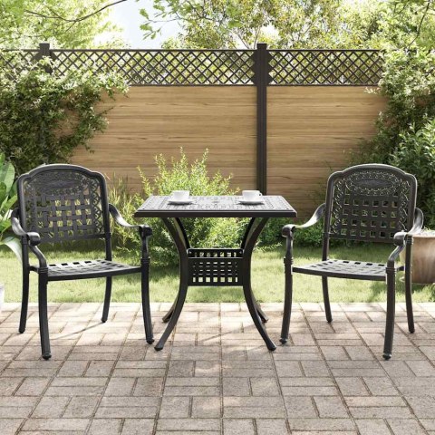 Zestaw stołów ogrodowych 3 pcs Czarny Aluminium odlewane