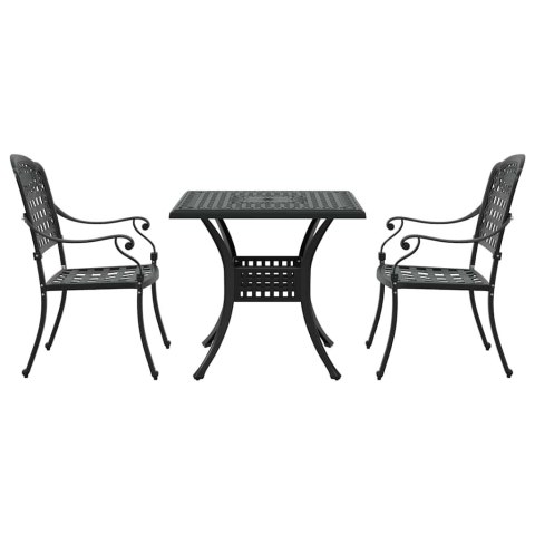 Zestaw stołów ogrodowych 3 pcs Czarny Aluminium odlewane