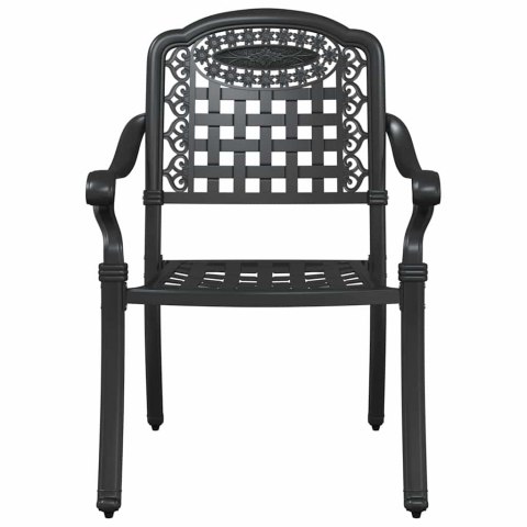 Zestaw stołów ogrodowych 3 pcs Czarny Aluminium odlewane