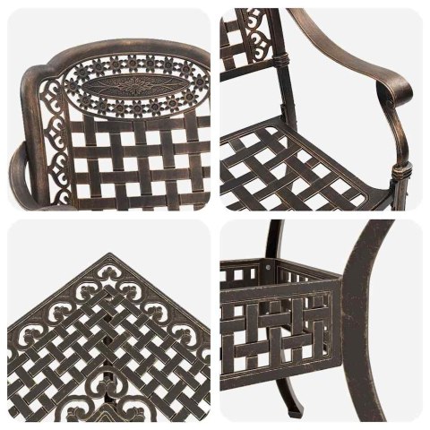 Zestaw stołów ogrodowych 3 pcs kolor bronzu Aluminium odlewane