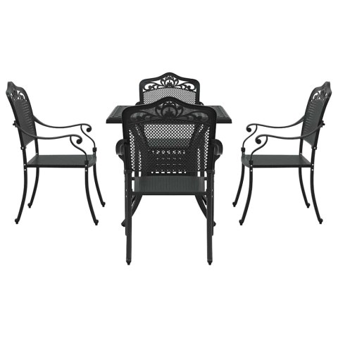 Zestaw stołów ogrodowych 5 pcs Czarny Aluminium odlewane