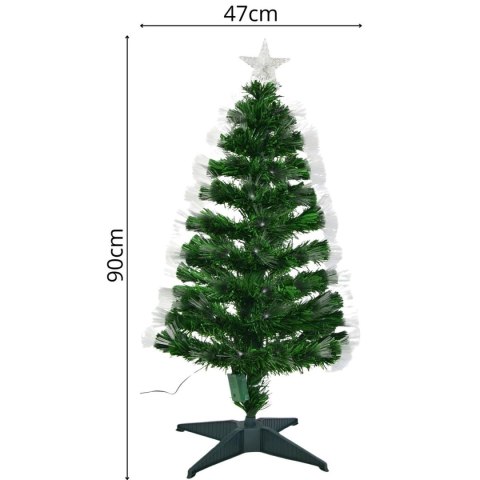 CHOINKA DEKORACYJNA ŚWIATŁOWODOWA CIEPŁY BIAŁY 90CM