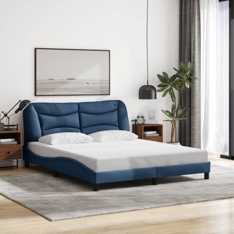 Rama łóżka z LED bez materaca Hvar Niebieski 160x200 cm Tkanina