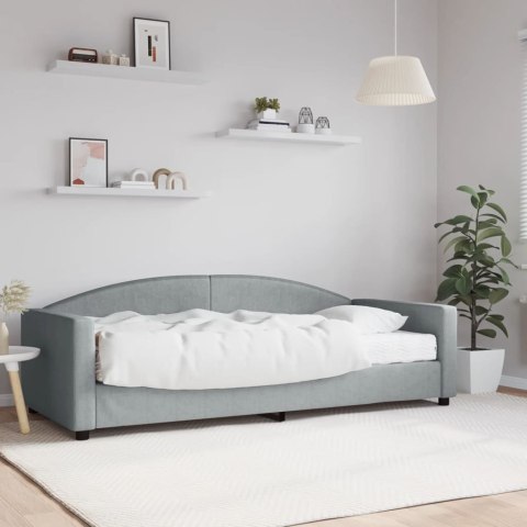 Sofa z materacem do spania, jasnoszara, 90x200 cm, tkanina