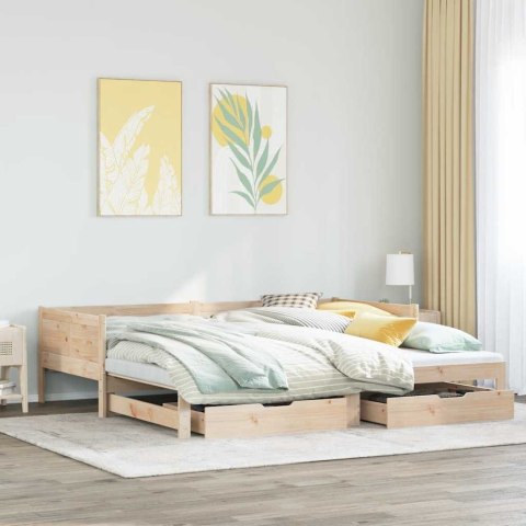 Sofa rozsuwana z szufladami, bez materaca, 90x190 cm