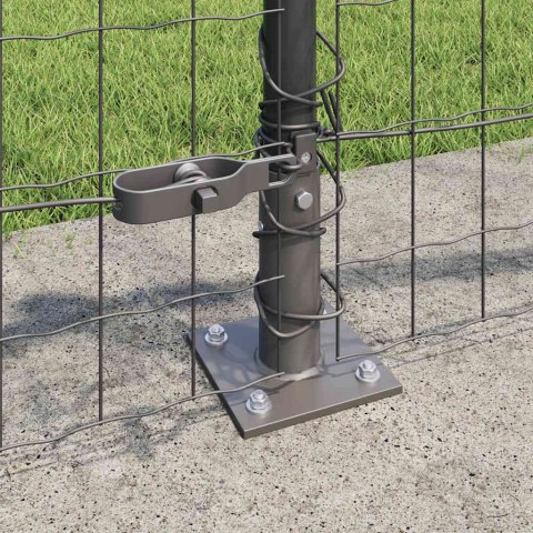 Ogrodzenie z słupkiem Szary 0,6 x 50 m Stal i PVC