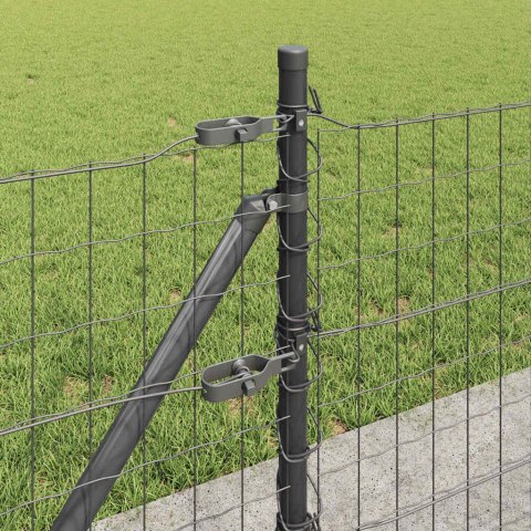 Ogrodzenie z słupkiem Szary 0,6 x 50 m Stal i PVC