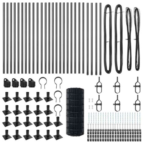 Ogrodzenie z słupkiem Szary 0,6 x 50 m Stal i PVC