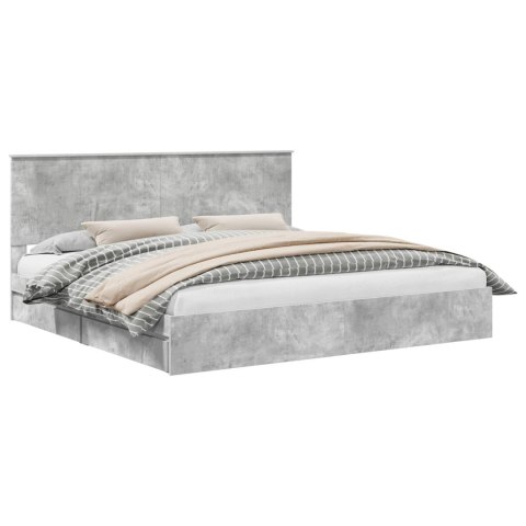 Łóżko z miejscem do przechowywania Betonowy szary 200 x 200 cm