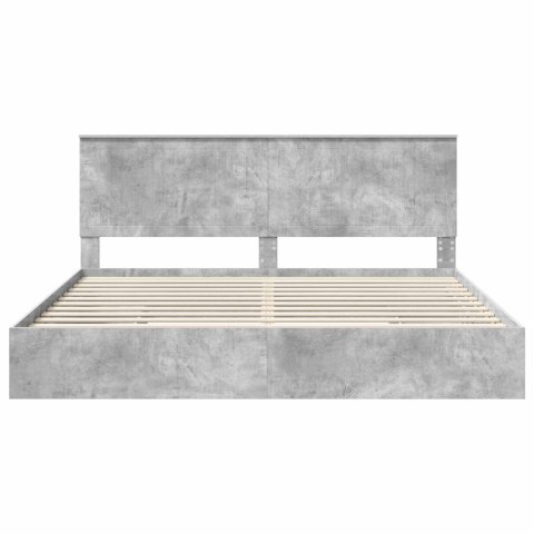 Łóżko z miejscem do przechowywania Betonowy szary 200 x 200 cm