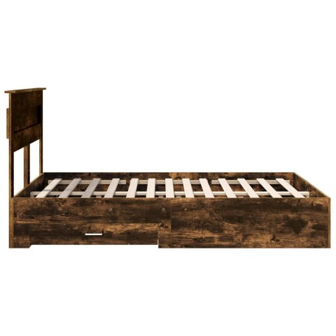 Ramka łóżka Dąb wędzony 140 x 200 cm Materiał drewnopochodny