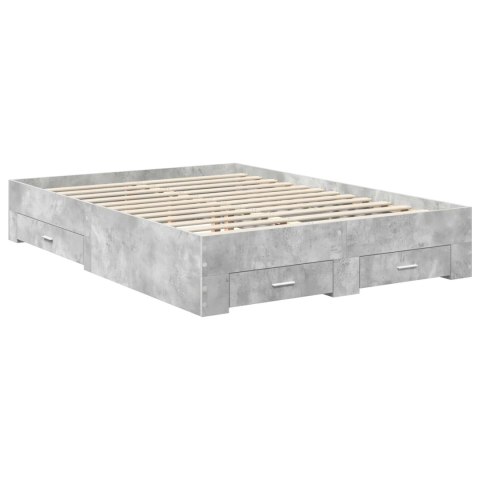 Ramka łóżka Betonowy szary 140 x 200 cm Materiał drewnopochodny
