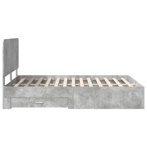 Ramka łóżka Betonowy szary 140 x 200 cm Materiał drewnopochodny