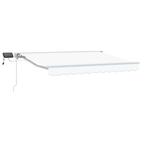 Ręczny ramowy zewnętrzny markizowy z LED Biały 3,5 x 2,5 m