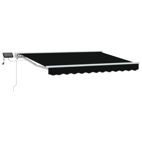 Ręczny ramowy zewnętrzny markizowy z LED Czarny 3,5 x 2,5 m