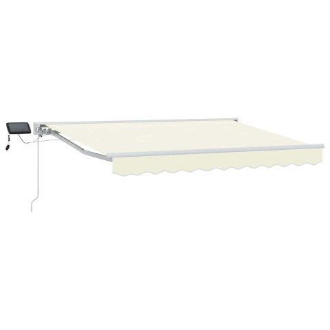 Ręczny ramowy zewnętrzny markizowy z LED Kremowy 3,5 x 2 m
