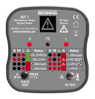 Urządzenie do kontroli gniazd SDT1 Benning