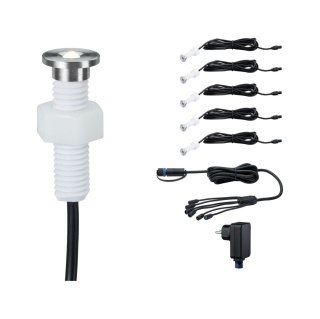 Zestaw opraw Plug & Shine MicroPen II 5x0,2W 3000K IP67 24V srebrny / stal