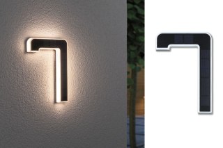 Oprawa elewacyjna SOLAR LED numer domu 7 3000K IP44 wymienny akumulator / czarny / tworzywo sztuczne
