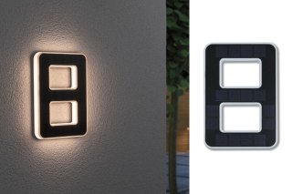 Oprawa elewacyjna SOLAR LED numer domu 8 3000K IP44 wymienny akumulator / czarny / tworzywo sztuczne