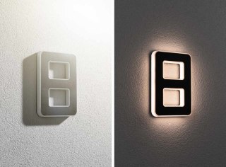 Oprawa elewacyjna SOLAR LED numer domu 8 3000K IP44 wymienny akumulator / czarny / tworzywo sztuczne