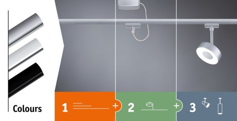 Szynoprzewód URail system 2m 230V czarny mat / metal