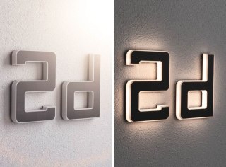 Oprawa elewacyjna SOLAR LED numer domu d 3000K IP44 wymienny akumulator / czarny / tworzywo sztuczne