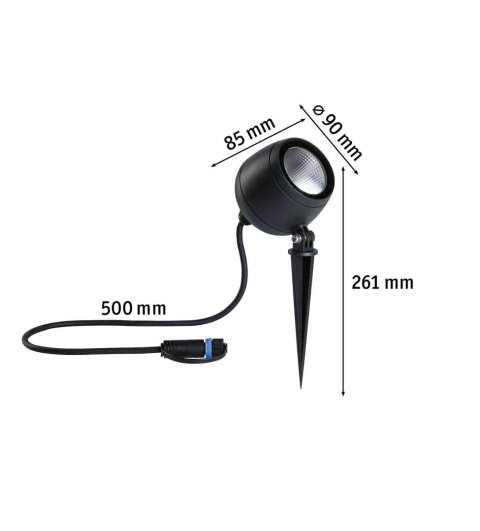 Reflektor ogrodowy Plug & Shine KIKOLO LED 7.2W 20st. 460lm 3000K IP65 24V antracyt