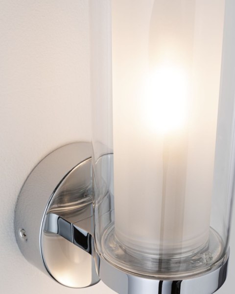 Lampa ścienna LUENA E14 max. 20W IP44 230V szkło chrom / metal
