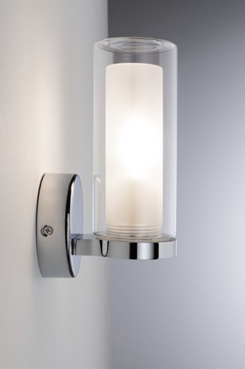 Lampa ścienna LUENA E14 max. 20W IP44 230V szkło chrom / metal