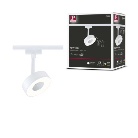 Reflektor na szynoprzewód URail CIRCLE LED 3StepDim 5W 210lm 3000K 230V biały RAL9003 / metal