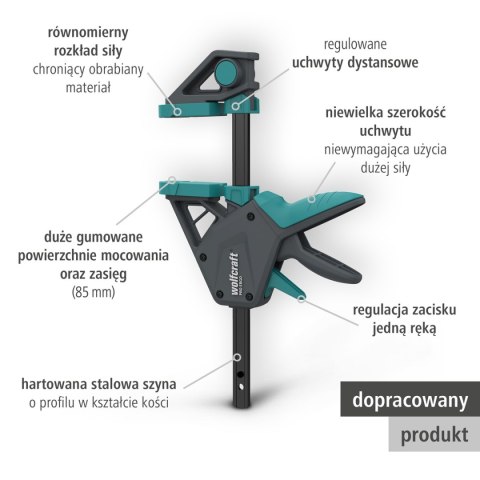 Ścisk jednoręczny PRO ERGO 450 mm wolfcraft