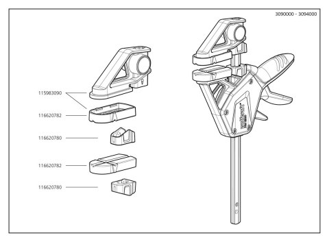 Ścisk jednoręczny PRO ERGO 450 mm wolfcraft