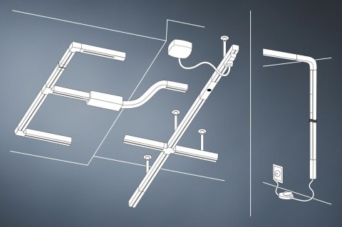 Szynoprzewód URail system 0,5m 230V chrom mat / metal