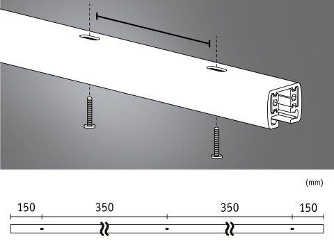 Szynoprzewód URail system 1m 230V biały mat / metal