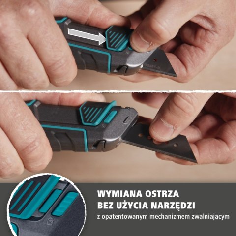 Nóż z futerałem, z ostrzem trapezowym PRO SAFETY wolfcraft