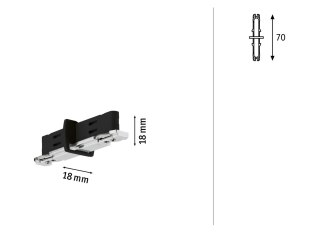 Rozłącznik szynowy izolator URail system czarny matowy / metal