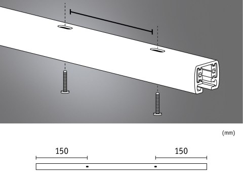 Szynoprzewód URail system 0,5m 230V czarny mat / metal