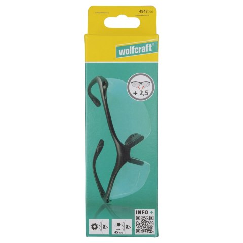 Korekcyjne okulary ochronne +2,5 Wolfcraft ,CE