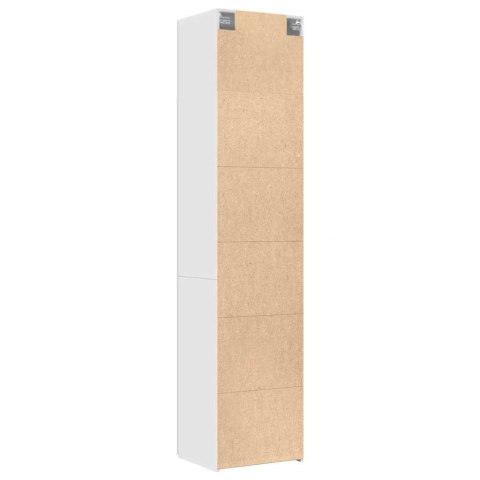 Wąska szafka, biała, 50x42,5x225 cm, materiał drewnopochodny