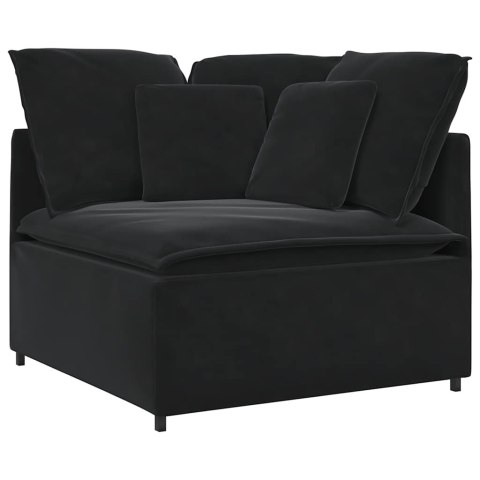 Sofa modułowa z poduszkami aksamitna czerń