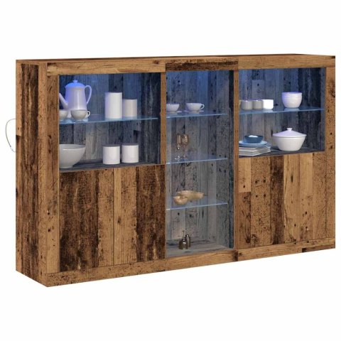 Komoda LED Ze LED Lights Stare drewno 162 x 37 x 100 cm