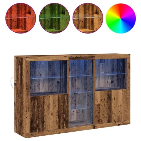 Komoda LED Ze LED Lights Stare drewno 162 x 37 x 100 cm