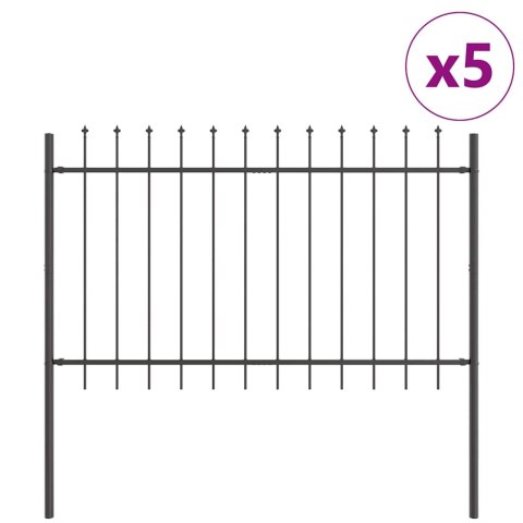 Ogrodzenie Ogrodowe 5 pcs Szary 8,5 x 0,8 m
