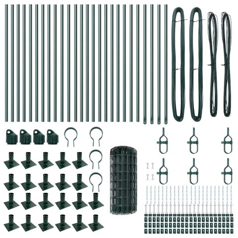 Ogrodzenie z słupkiem Zielony 0,6 x 50 m Stal i PVC